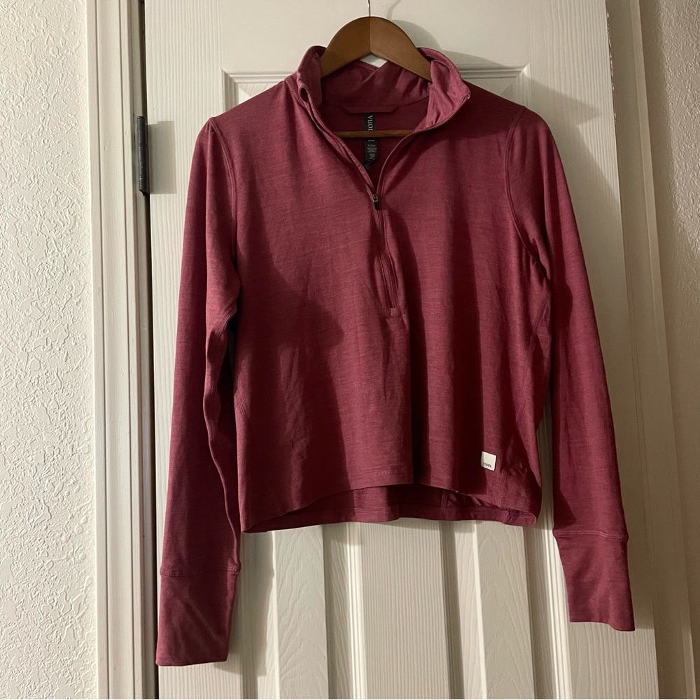 VUORI | Crescent 1/2 Zip Long Sleeve Top Burgundy Spice Women’s Small
